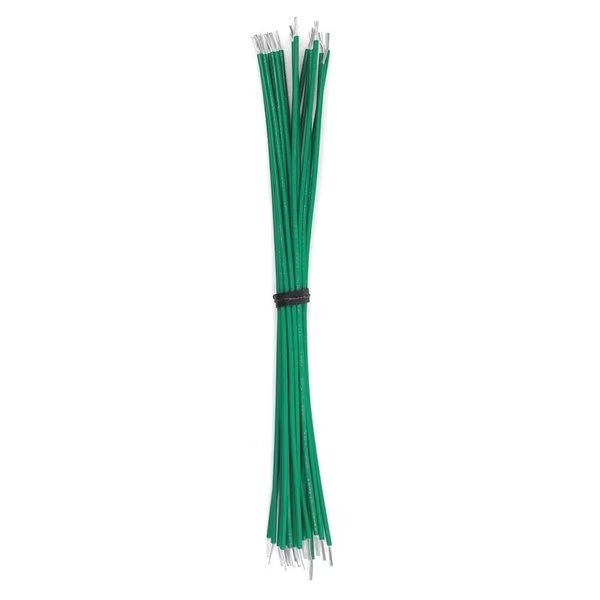 Cut And Stripped Wire, 18 AWG UL1061, Stranded, Green 12in Leads, 50PK, Remington Industries, Mfr#: CS18UL1061STRGRE-12-50